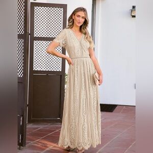 MEROKEETY Women's V Neck Short Sleeve Floral Lace